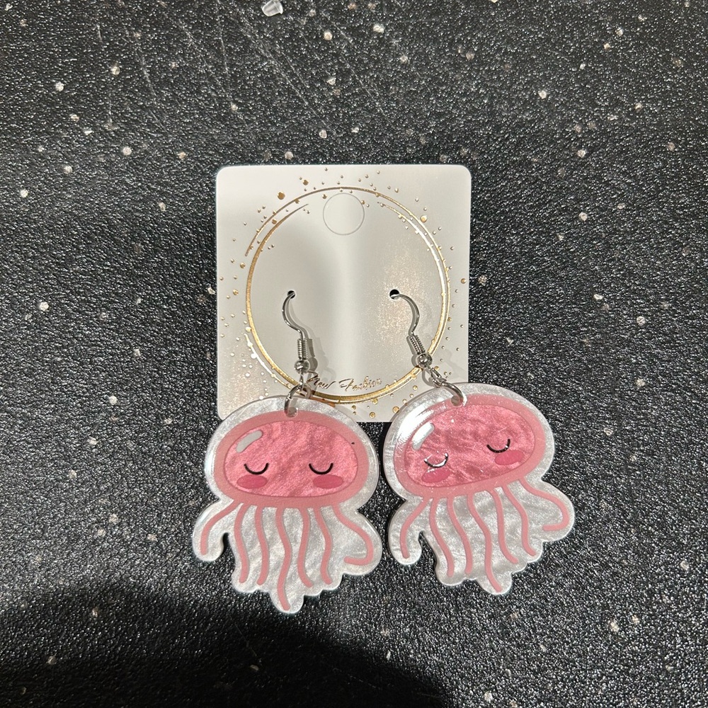 Pink jellyfish 🪼 earrings